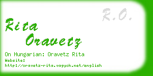 rita oravetz business card